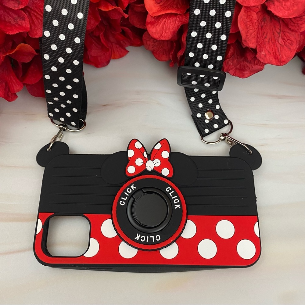 3D Minnie Mouse iPhone Case with Crossbody Strap - Picture 12 of 16